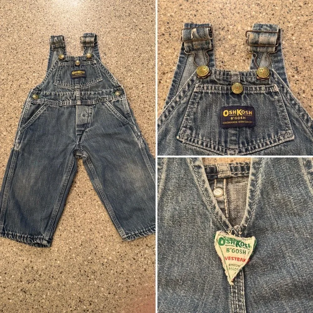 OSHKOSH B'GOSH Vintage Green Label Vestbak 60s Union Made Sanforized Overalls